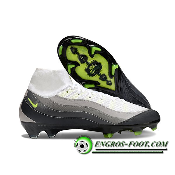 Nike Chaussures de Foot Air Zoom Mercurial Superfly IIX Elite FG Gris/Noir