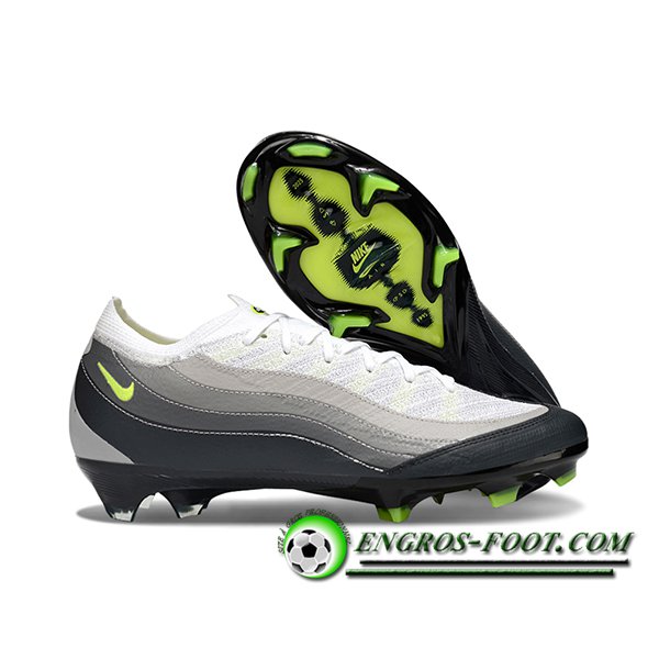 Nike Chaussures de Foot AIR Zoom Mercurial Vapor 16 Elite AIR MAX 95 XXV FG Blanc/Gris/Noir