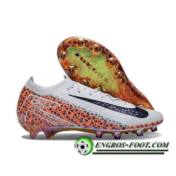 Nike Chaussures de Foot AIR Zoom Mercurial Vapor 16 Elite XXV AG Gris/Orange