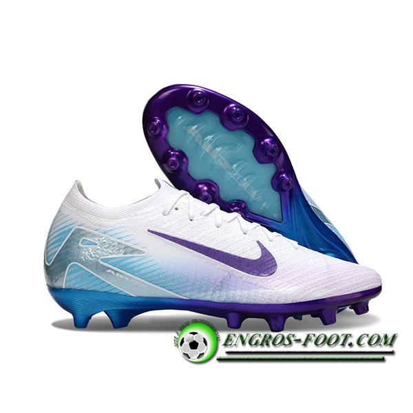 Nike Chaussures de Foot AIR Zoom Mercurial Vapor 16 Elite XXV AG Blanc/Pourpre/Bleu