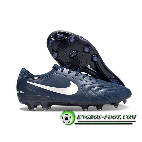 Nike Chaussures de Foot Tiempo Legend X Elite LUXE FG Bleu/Blanc