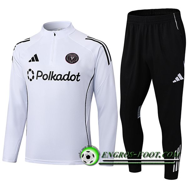 Ensemble Survetement de Foot Foot Inter Miami CF Blanc/Noir 2025/2026