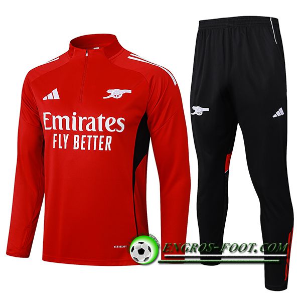 Ensemble Survetement de Foot Foot Arsenal Rouge/Noir/Blanc 2025/2026