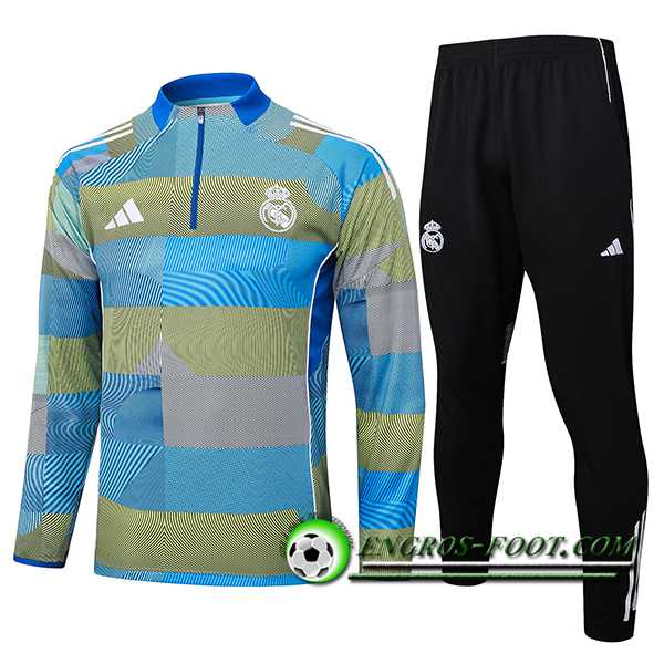Ensemble Survetement de Foot Foot Real Madrid Bleu/Vert 2025/2026