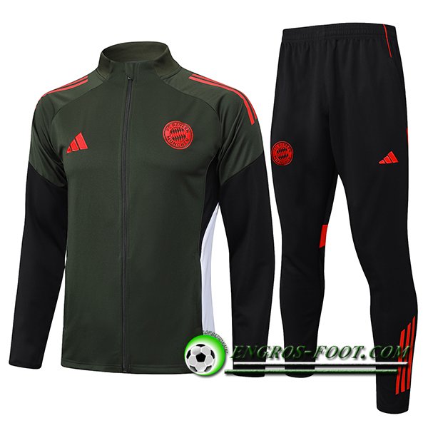 Ensemble Survetement de Foot Veste Foot Bayern Munich Vert 2025/2026