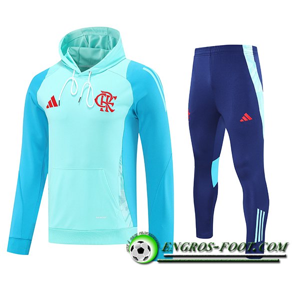 Ensemble Survetement Veste A Capuche Flamenco Vert/Bleu 2025/2026