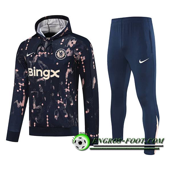 Ensemble Survetement Veste A Capuche FC Chelsea Bleu/Rose 2025/2026