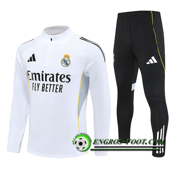 Ensemble Survetement de Foot Real Madrid Blanc 2025/2026