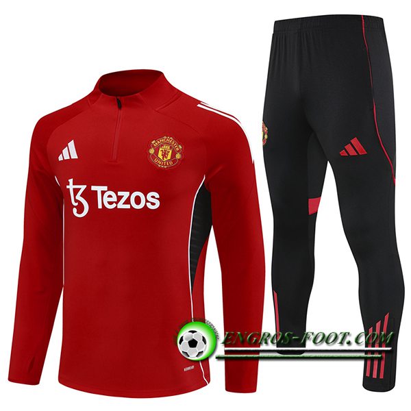 Ensemble Survetement de Foot Manchester United Rouge 2025/2026
