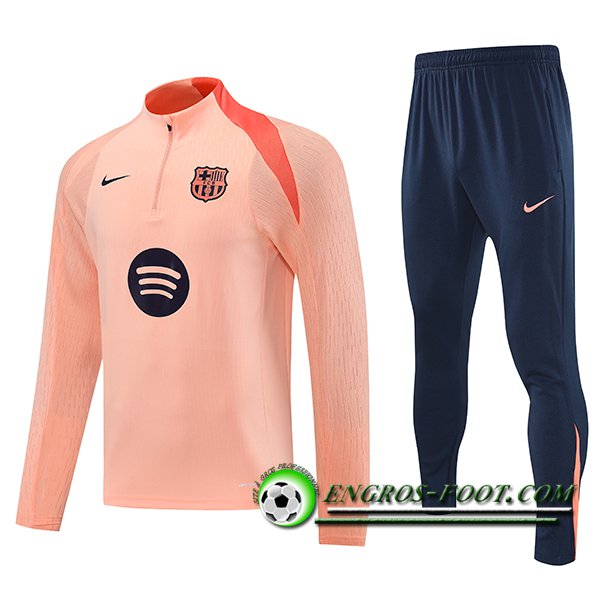 Ensemble Survetement de Foot FC Barcelone Rose/Orange 2025/2026