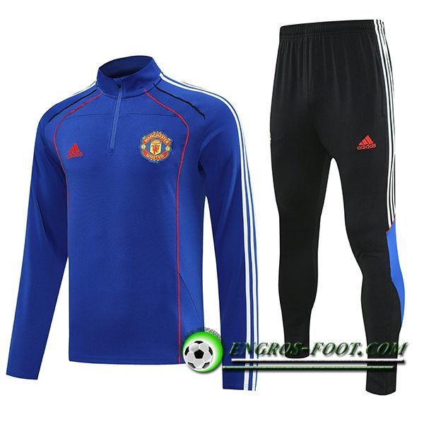 Ensemble Survetement de Foot Manchester United Bleu/Rouge 2025/2026