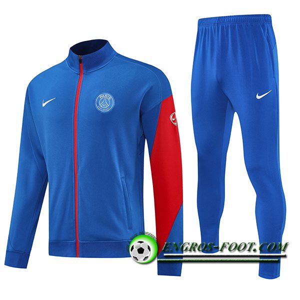 Ensemble Survetement de Foot Veste Foot PSG Bleu/Rouge 2025/2026 -02