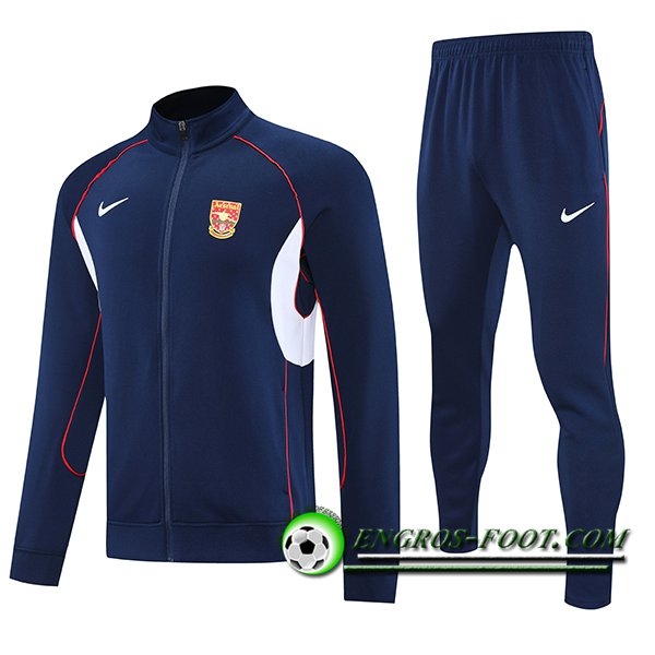 Ensemble Survetement de Foot Veste Foot Arsenal Bleu/Blanc/Rouge 2025/2026