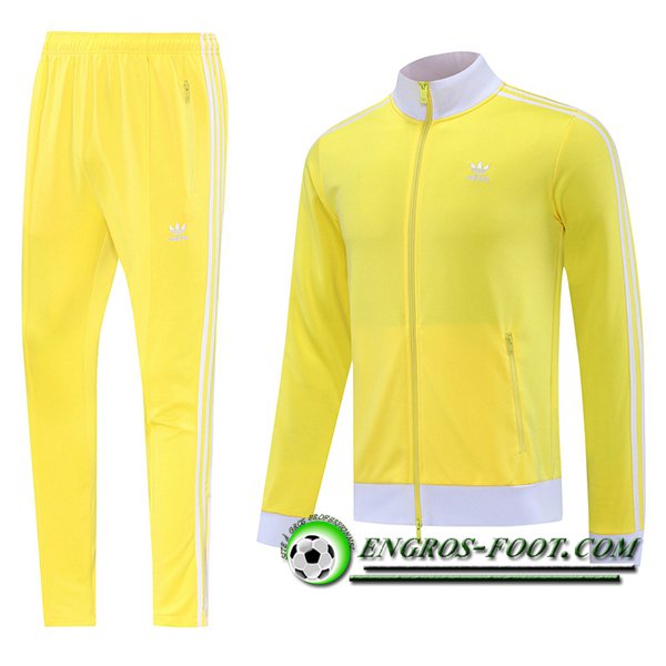 Ensemble Survetement de Foot Veste Foot Adidas Jaune/Blanc 2025/2026