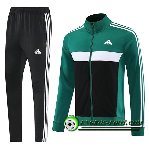 Ensemble Survetement de Foot Veste Foot Adidas Vert/Noir/Blanc 2025/2026