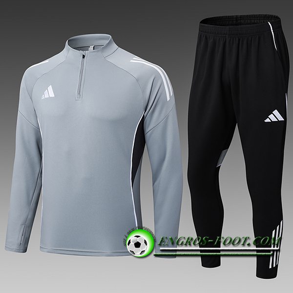 Ensemble Survetement de Foot Foot Adidas Enfant Gris/Noir 2025/2026