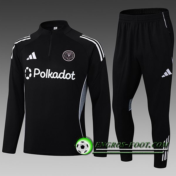 Ensemble Survetement de Foot Foot Inter Miami CF Enfant Noir/Gris 2025/2026