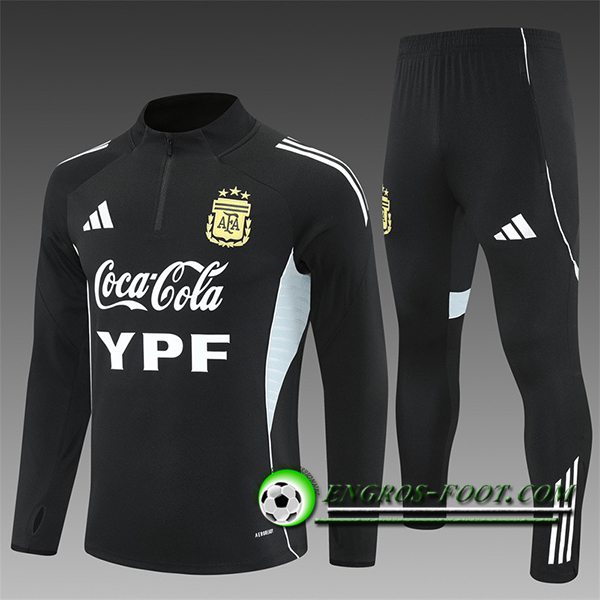 Ensemble Survetement de Foot Foot Argentine Enfant Noir 2025/2026