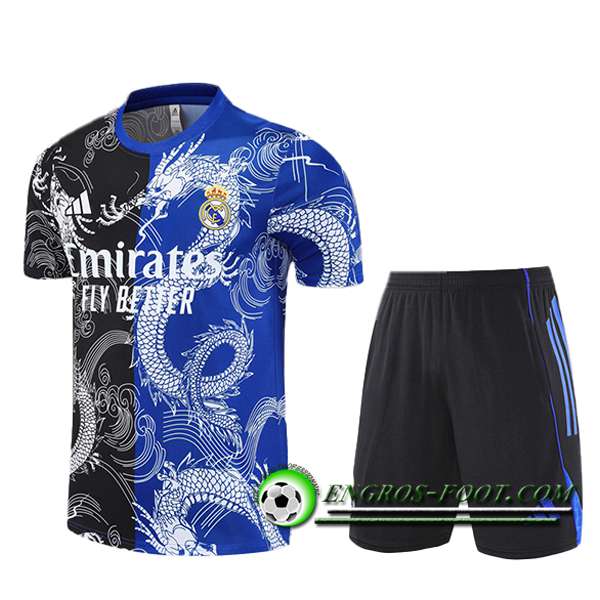 Ensemble Training T-Shirts Real Madrid Enfant Noir/Bleu/Blanc 2025/2026