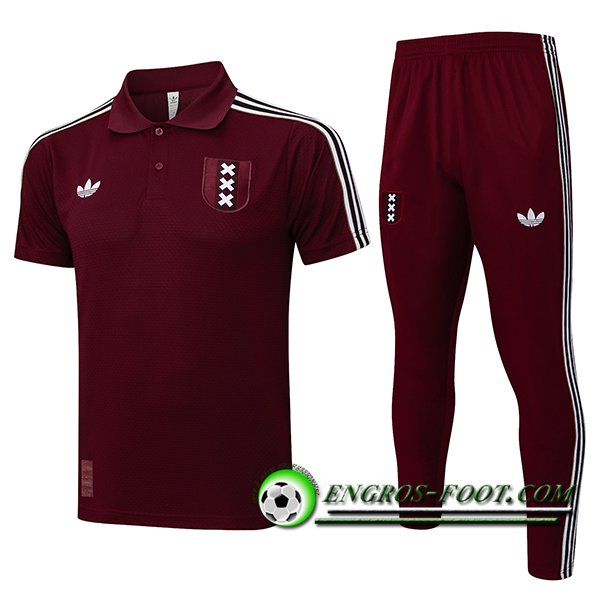 Ensemble Polo Foot Ajax Rouge/Blanc 2025/2026