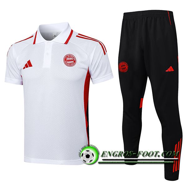 Ensemble Polo Foot Bayern Munich Blanc/Rouge 2025/2026 -02