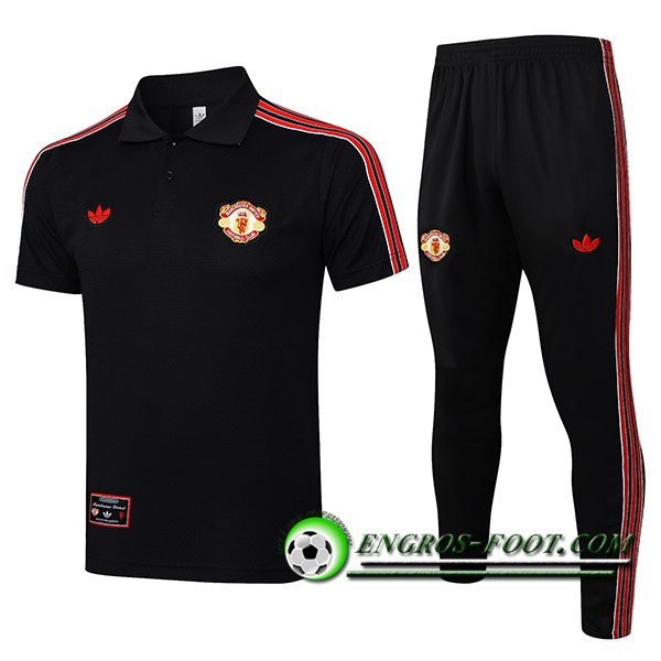 Ensemble Polo Foot Manchester United Noir/Rouge 2025/2026