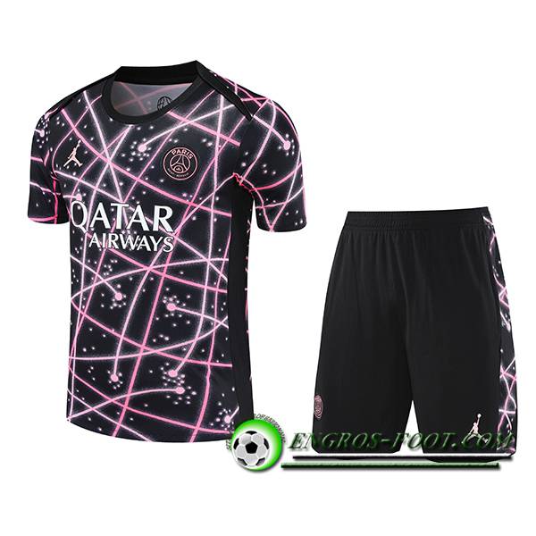 Ensemble Training T-Shirts PSG Noir/Rose 2025/2026