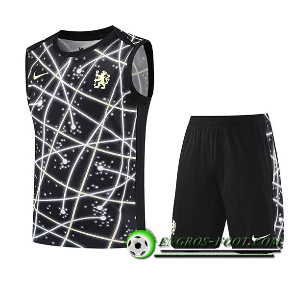 Ensemble Training Debardeurs FC Chelsea Noir/Blanc 2025/2026