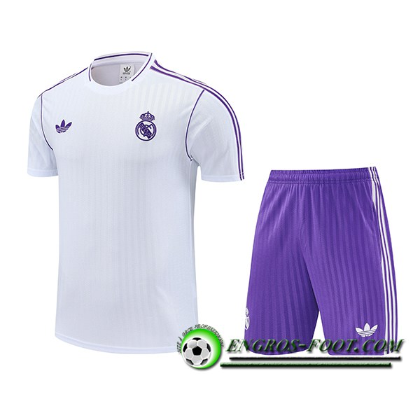 Ensemble Training T-Shirts Real Madrid Blanc/Pourpre 2025/2026