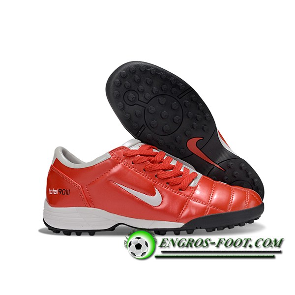 Nike Chaussures de Foot T90 TF Rouge/Gris