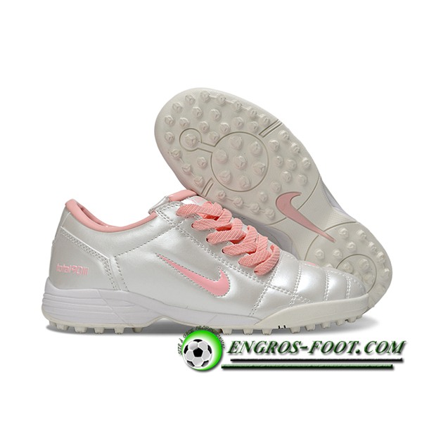 Nike Chaussures de Foot T90 TF Gris/Rose
