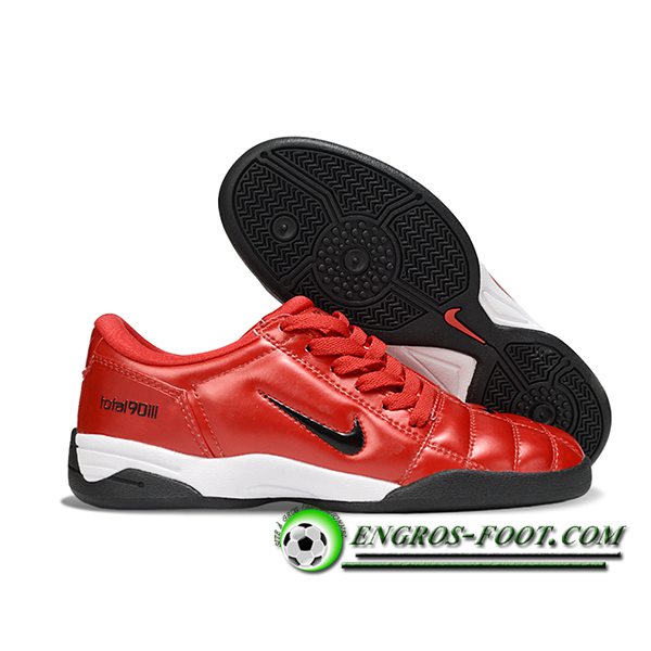 Nike Chaussures de Foot T90 IC Rouge/Noir -02