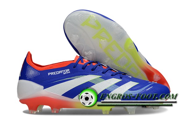 Adidas Chaussures de Foot 25 Predator Elite FG Bleu/Blanc/Orange