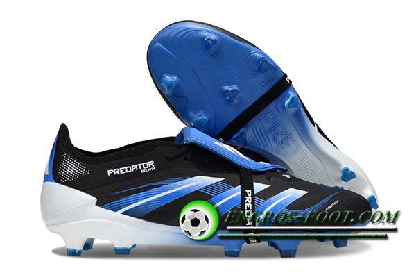 Adidas Chaussures de Foot 25 Predator Elite Tongue FG Noir/Bleu