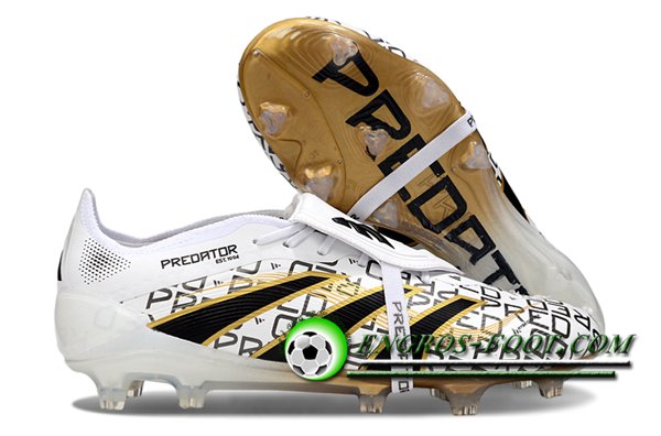 Adidas Chaussures de Foot 25 Predator Elite Tongue FG Blanc/Noir/Jaune
