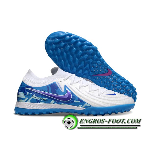 Nike Chaussures de Foot Phantom GX II EliteTF Blanc/Bleu/Pourpre