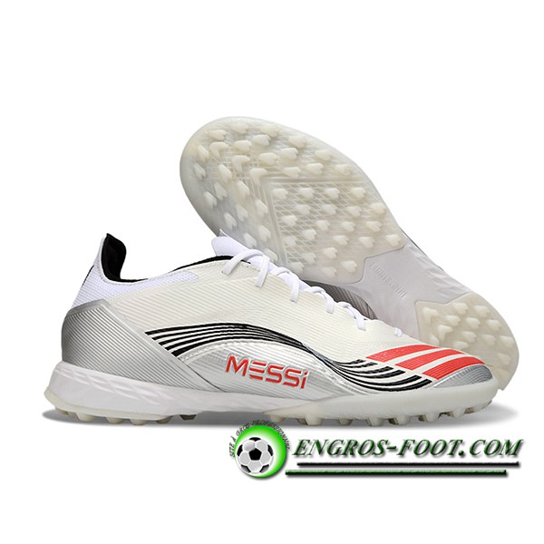 Adidas Chaussures de Foot F50 PRO TF Beige/Noir/Orange