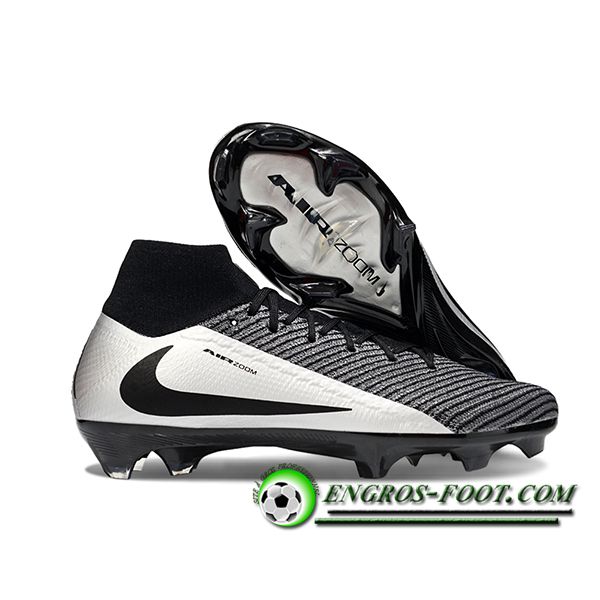 Nike Chaussures de Foot Air Zoom Mercurial Superfly IIX Elite FG Noir/Gris