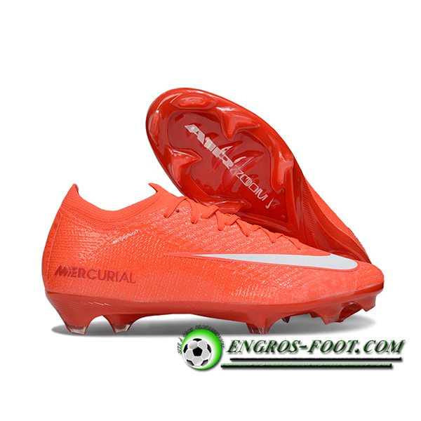 Nike Chaussures de Foot AIR Zoom Mercurial Vapor 16 Elite XXV FG Orange/Gris