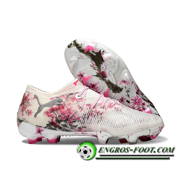 PUMA Chaussures de Foot FUTURE 8 ULTIMATE FG/AG Blanc/Rose/Gris