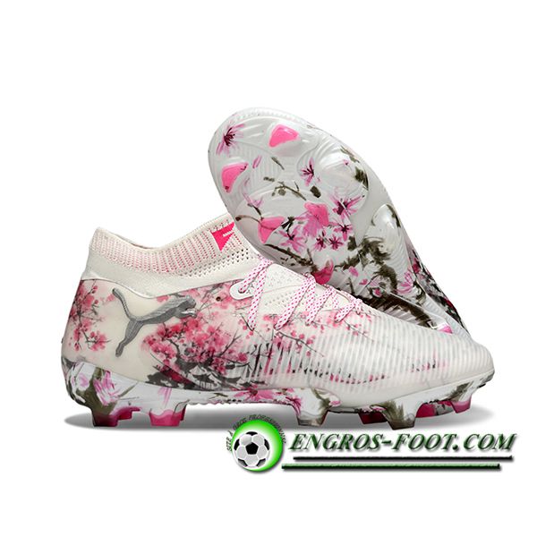 PUMA Chaussures de Foot FUTURE 8 ULTIMATE FG/AG Blanc/Rose/Gris -02