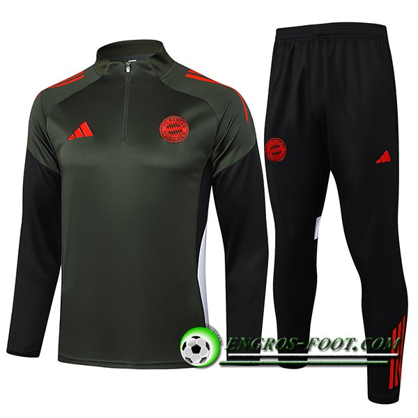 Ensemble Survetement de Foot Foot Bayern Munich Vert/Rouge 2025/2026