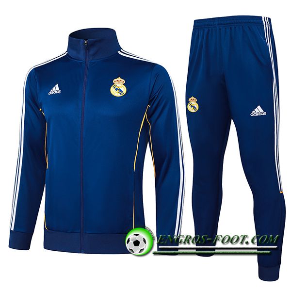 Ensemble Survetement de Foot Veste Foot Real Madrid Bleu Royal 2025/2026