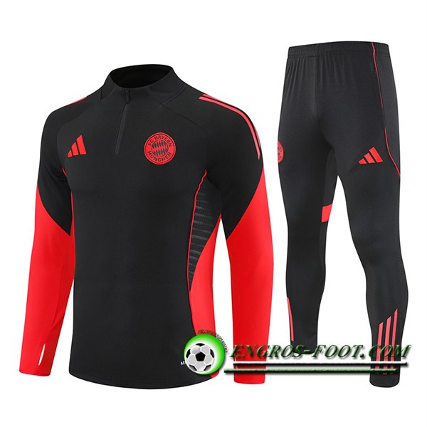 Ensemble Survetement de Foot Foot Bayern Munich Noir/Rouge 2025/2026