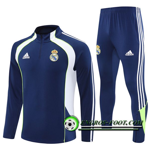 Ensemble Survetement de Foot Foot Real Madrid Bleu/Blanc/Vert 2025/2026