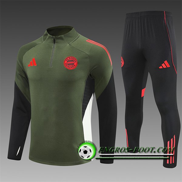 Ensemble Survetement de Foot Foot Bayern Munich Enfant Vert/Noir/Blanc/Rouge 2025/2026