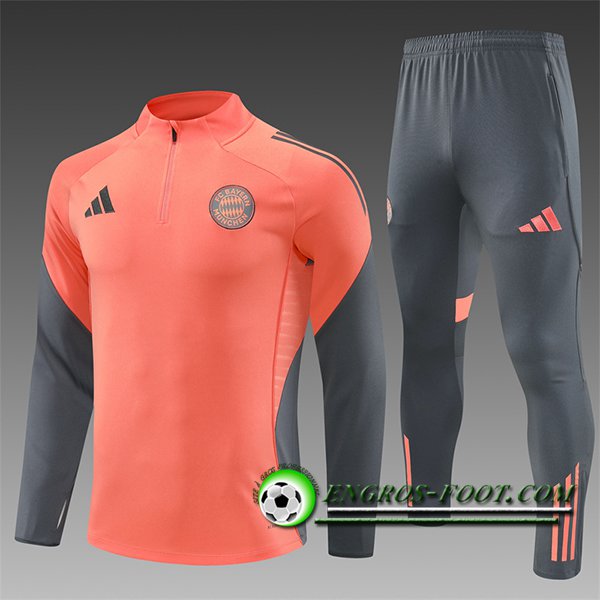 Ensemble Survetement de Foot Foot Bayern Munich Enfant Orange/Gris 2025/2026