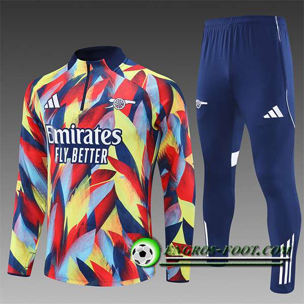 Ensemble Survetement de Foot Foot Arsenal Enfant Jaune/Rouge/Bleu 2025/2026