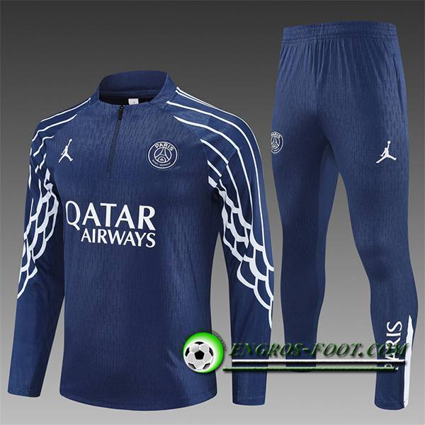Ensemble Survetement de Foot Foot PSG Enfant Bleu Royal 2025/2026