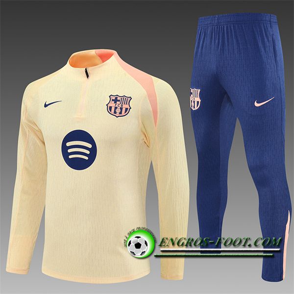 Ensemble Survetement de Foot Foot FC Barcelone Enfant Beige/Rose 2025/2026 -02